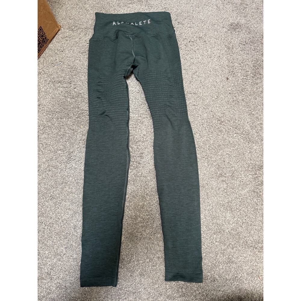 Alphalete olive green high waisted leggings size medium